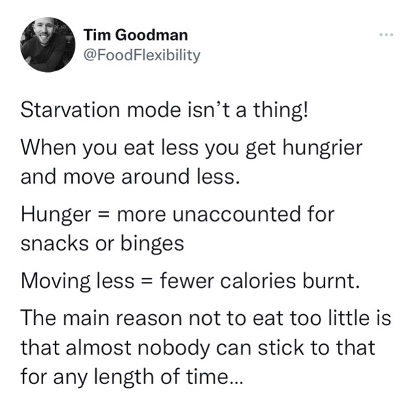 Starvation mode is a myth.