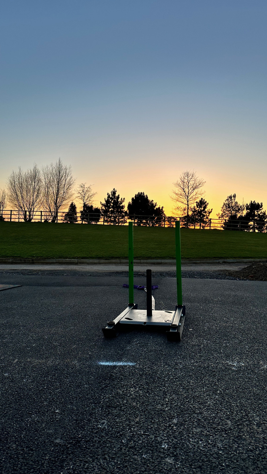 Outdoor personal training with the sled near Guildford and Godalming.